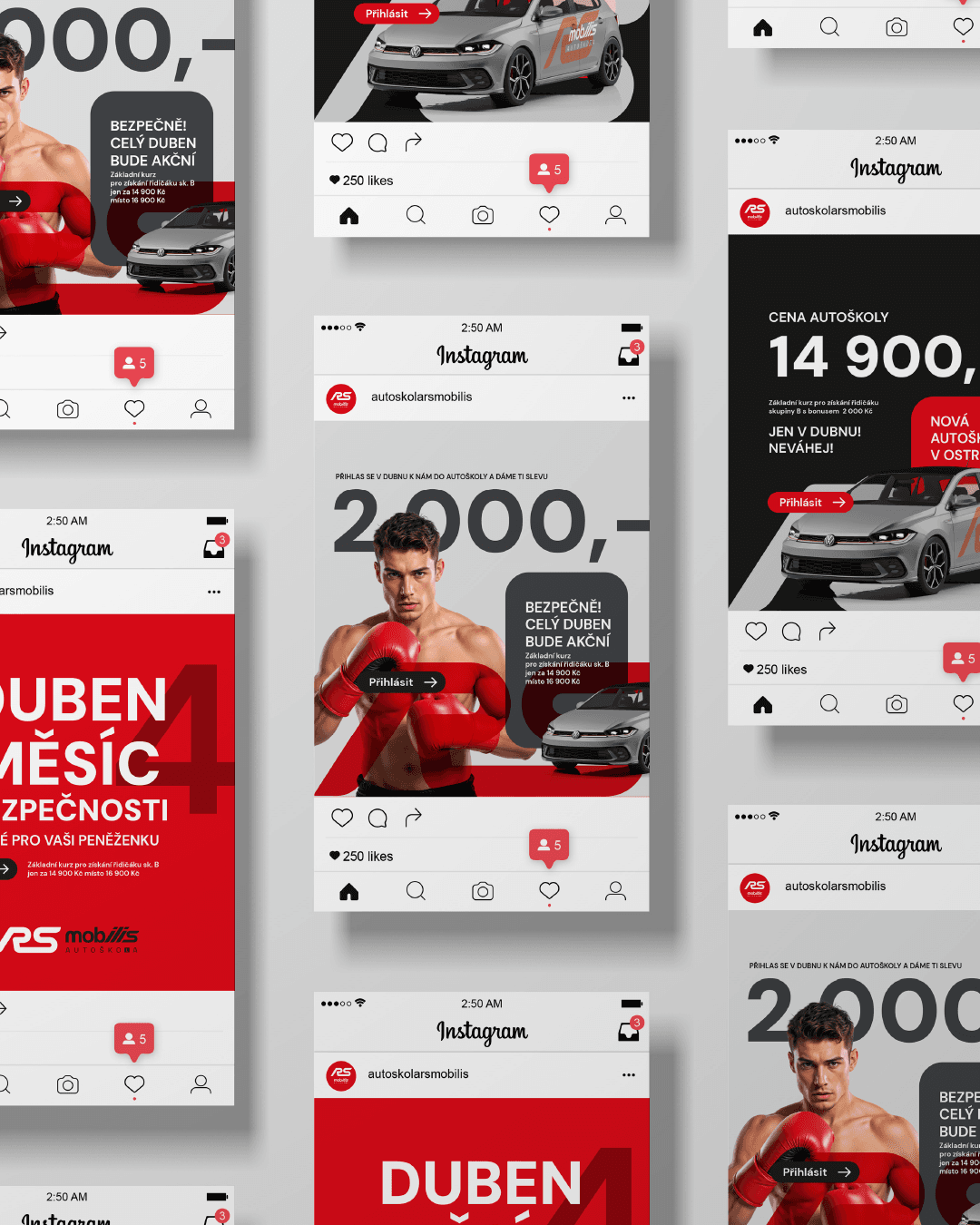 Autoškola RS Mobilis - příspěvky na Instagram