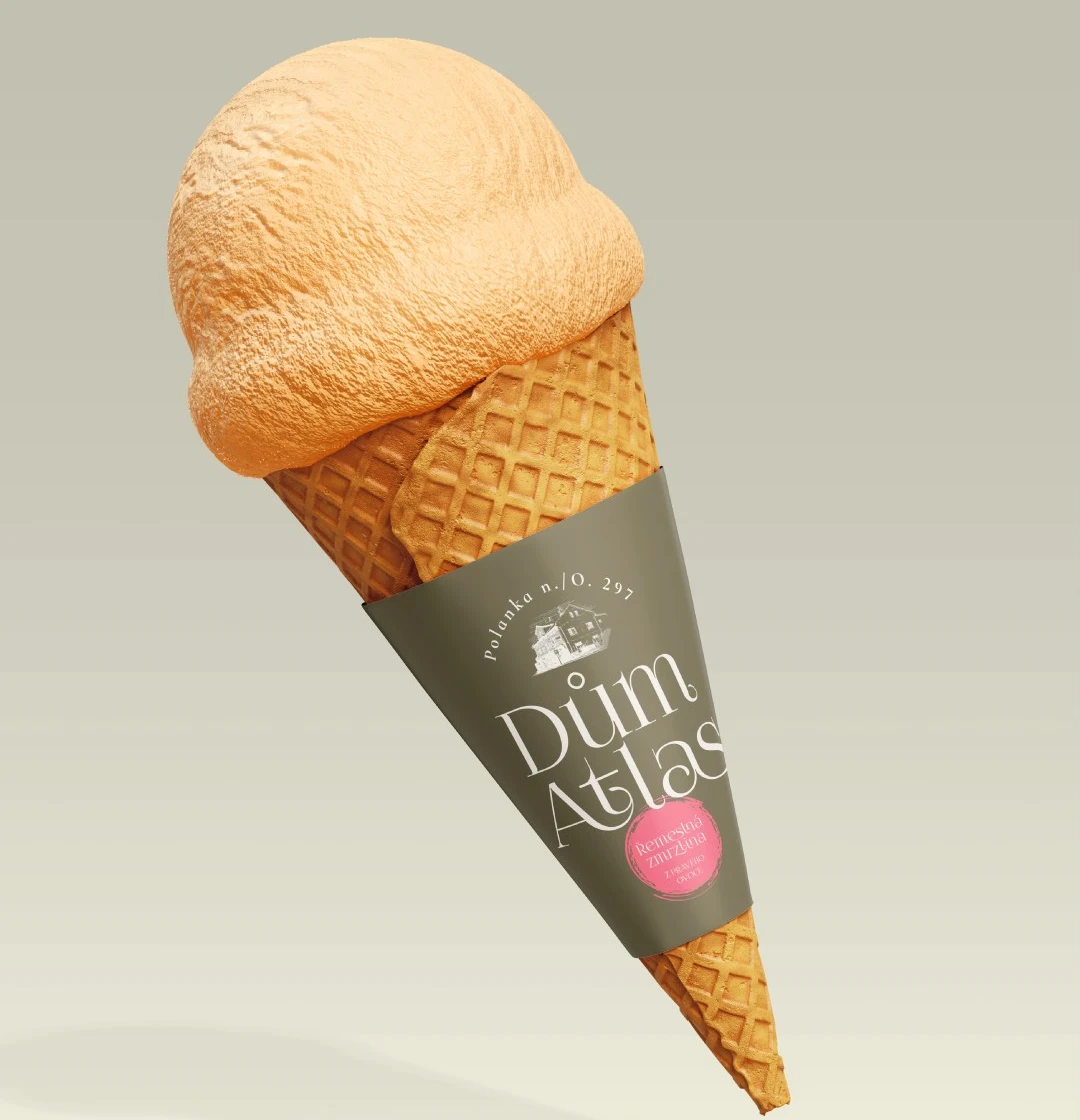Dům Atlas - kornout na řemeslnou zmrzlinu
