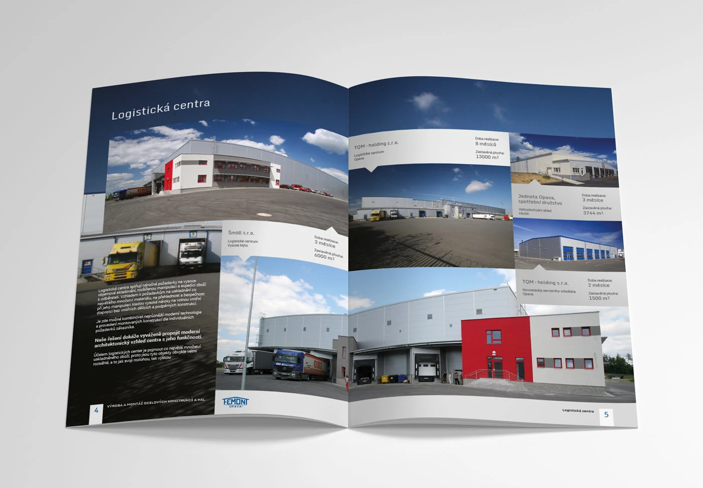 FEMONT Opava - katalog, dvoustrana Logistická centra