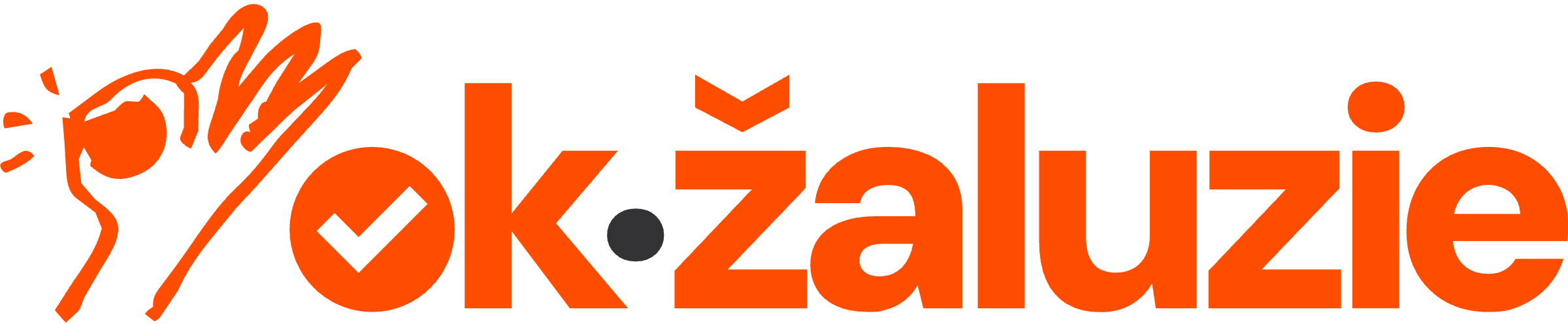 Vodorovné logo OK žaluzie na světlém pozadí
