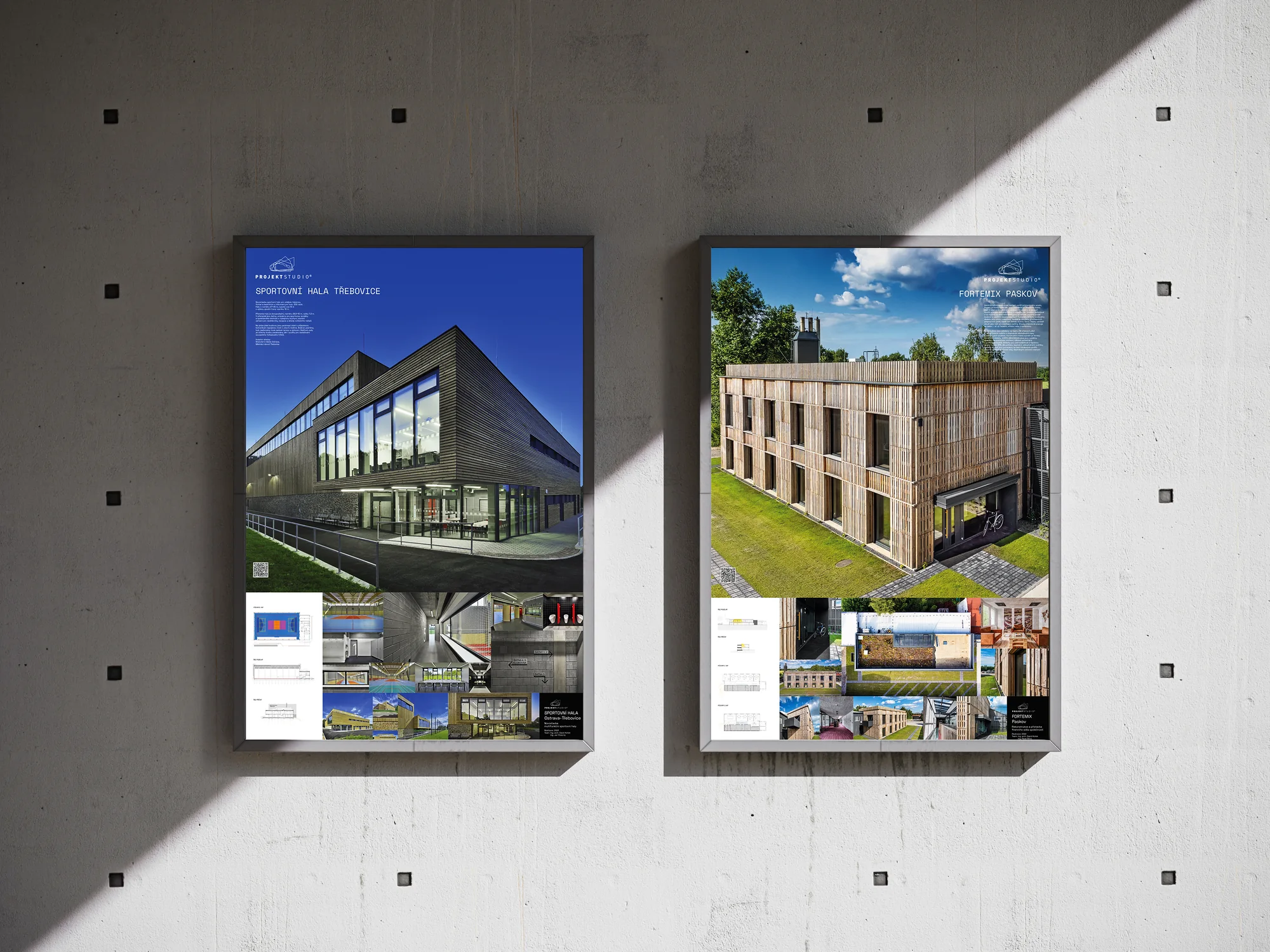 PROJEKTSTUDIO&nbsp;– projektové postery Sportovní hala Třebovice a&nbsp;Fortemix Paskov