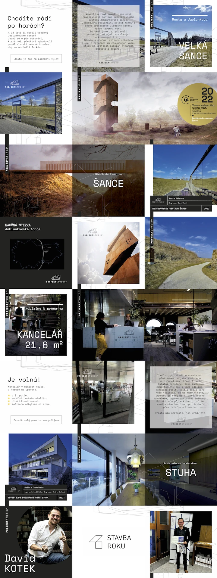 PROJEKTSTUDIO&nbsp;– mřížka příspěvků na&nbsp;Instagramu