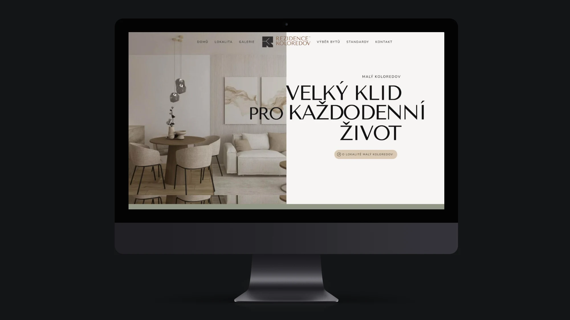 Rezidence Koloredov: web na&nbsp;monitoru