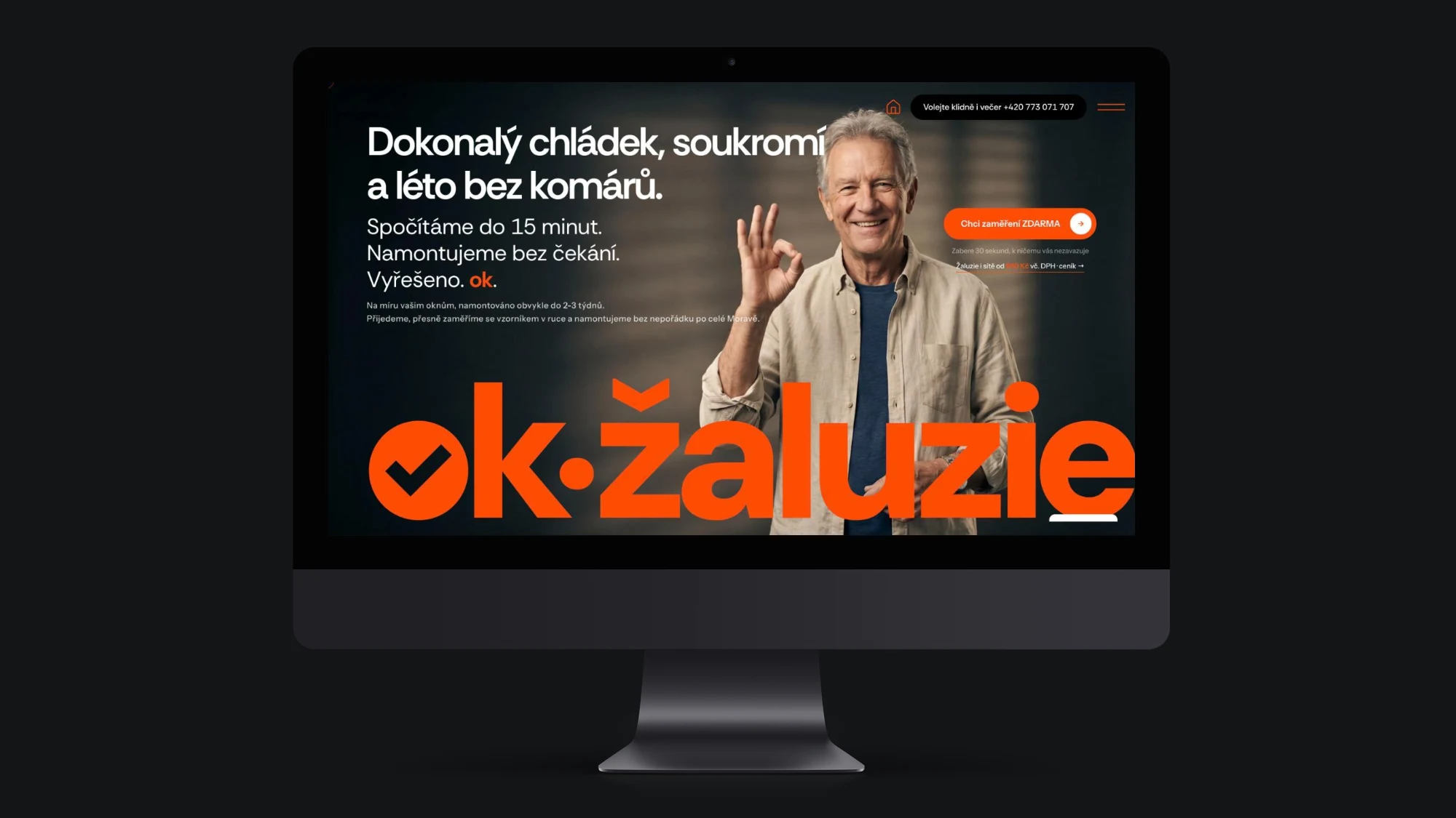 OK žaluzie: web na&nbsp;monitoru